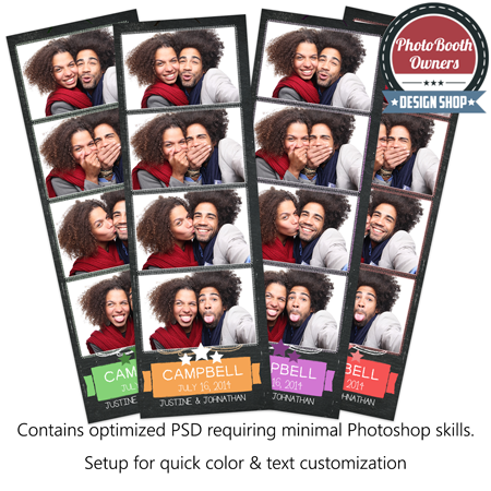 Chalkboard Fun 4-up Strips Photo Booth Templates