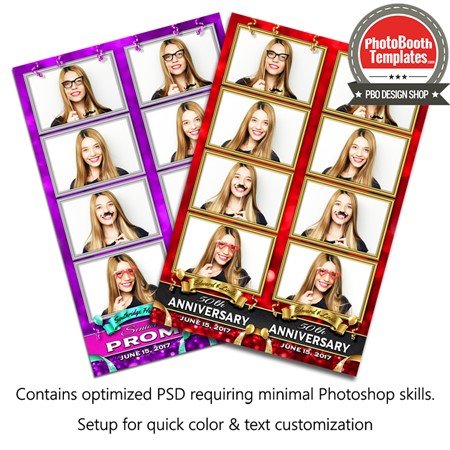 Dazzling Charm Celebration 4-up Strips Photo Booth Template