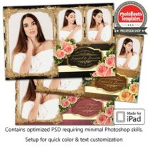Striped Floral Glam Postcard (iPad)