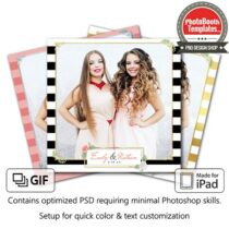 Striped Floral Elegance Square (iPad)
