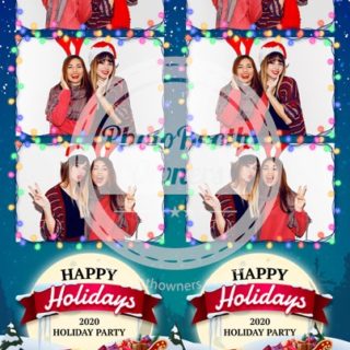 Santa's Sleigh 3-up Strips Photo Booth Template
