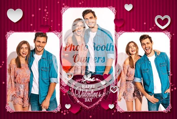 Passionate Hearts Postcard Photo Booth Template