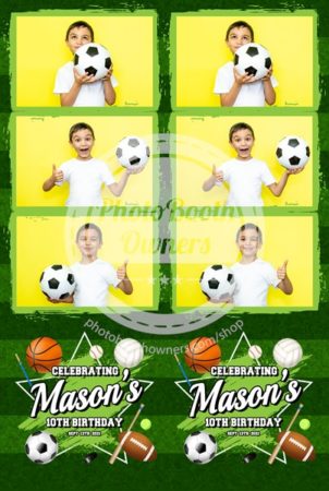 Sports Celebration 3-up Strips Photo Booth Template