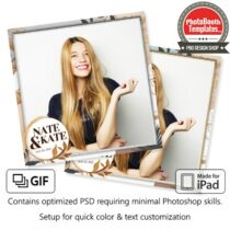 Glitter Floral Watercolor Square (iPad)