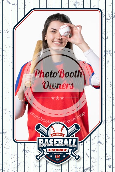 Baseball Pinstripes Postcard Photo Booth Template