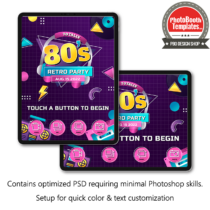 80s Retro Party iPad Welcome Screens