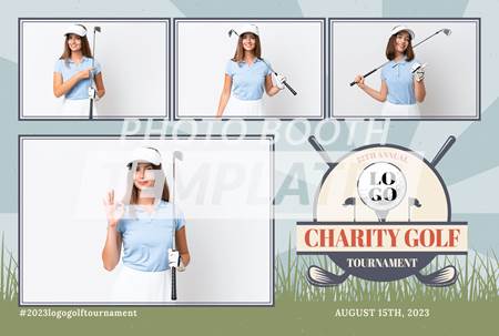 Hole In One 4-pose Postcard  Photo Booth Templates, Overlays & Screen Easy  To Edit PSD Files